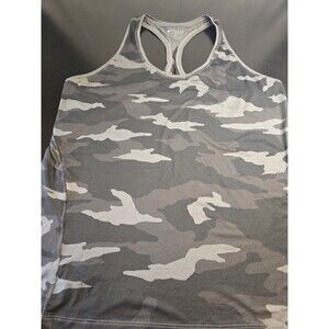Athleta Momentum Camo Tank Top Black Grey Racerback Seamless XL